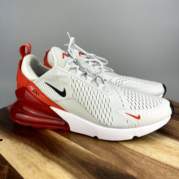 Nike Air Max 270 Men's 13 Photon Dust-Black-Picante Red Shoes AH8050-029 NEW - Picture 1 of 8